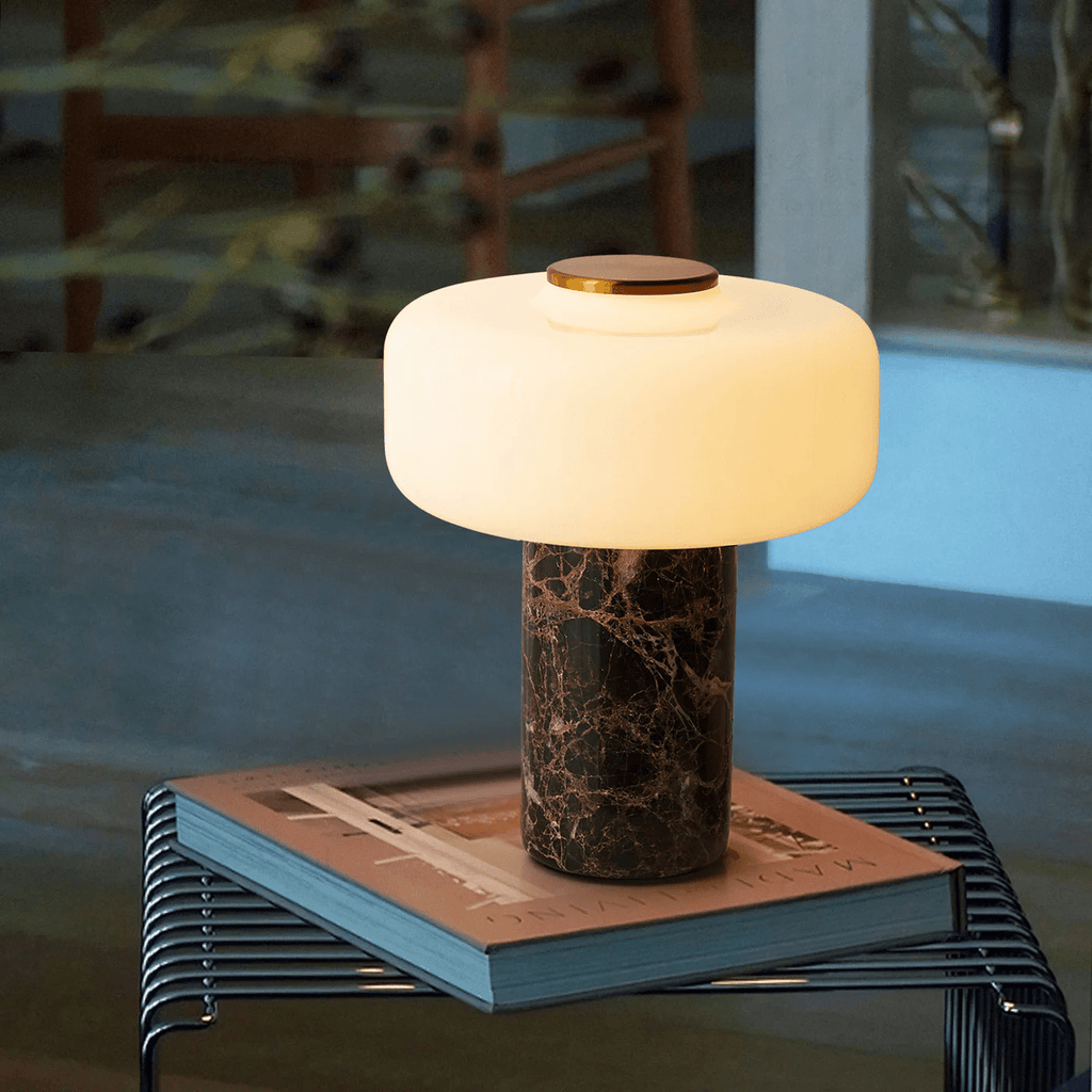 Mavelle Marble Rechargeable Table Lamp — finish, form and interior detail 3