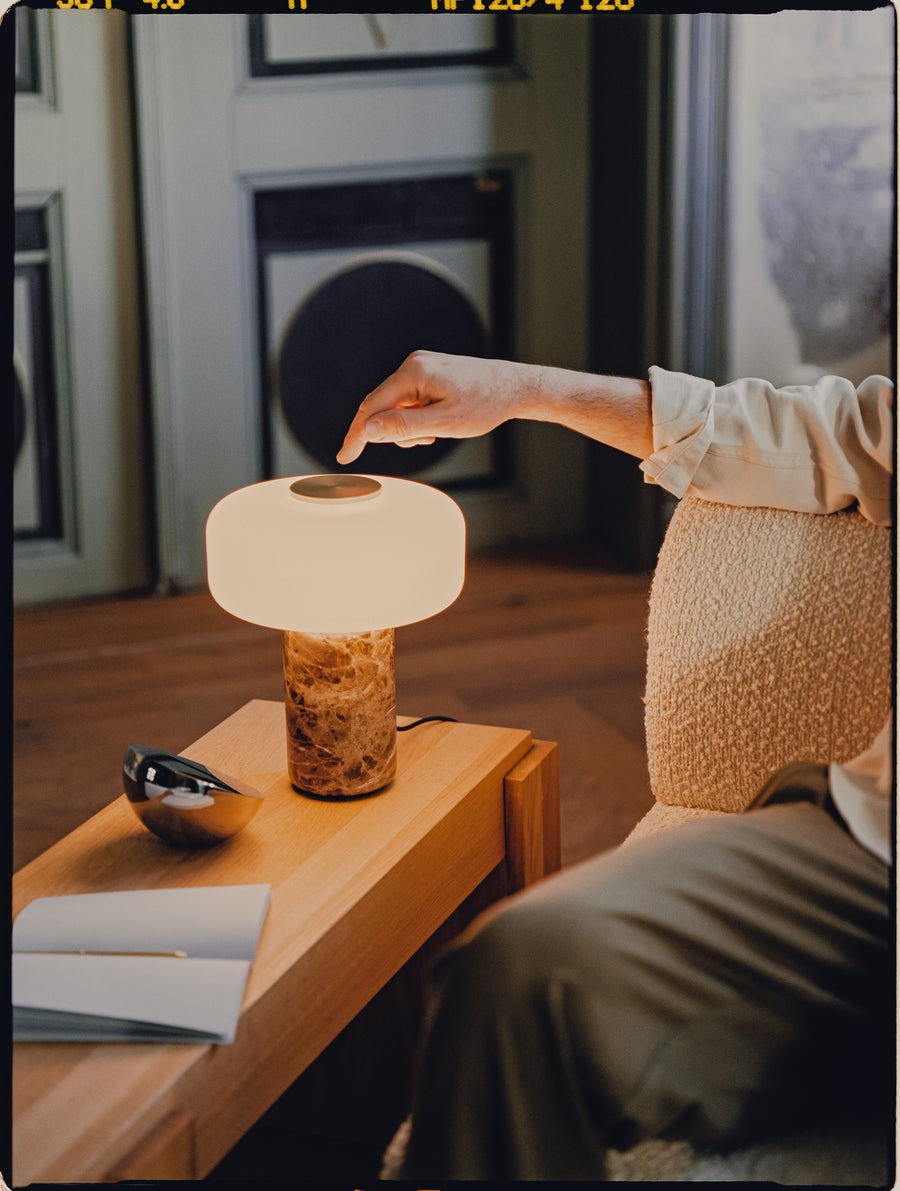 Mavelle Marble Rechargeable Table Lamp — finish, form and interior detail 18