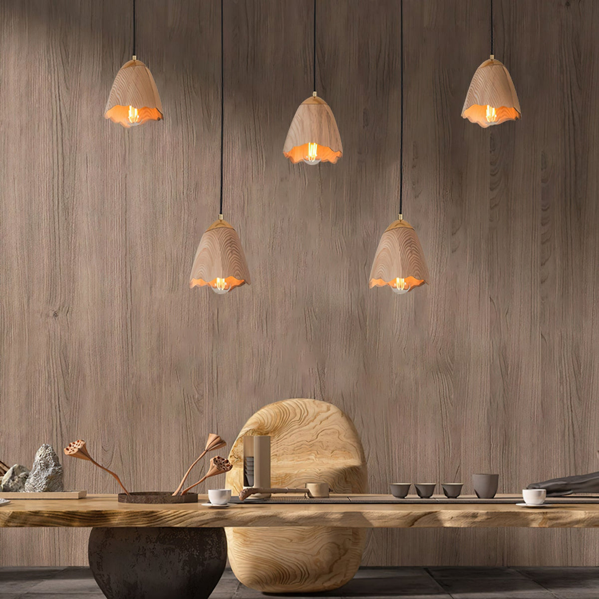 Melody Bell Wood Pendant Light — design and interior detail 4