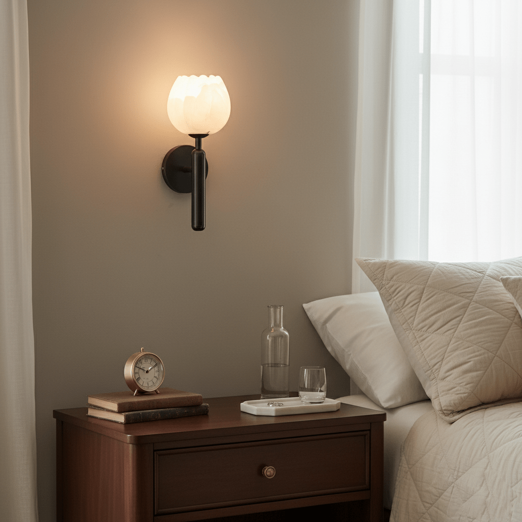 Mian Alabaster Flower Wall Sconce – wall sconce view 8