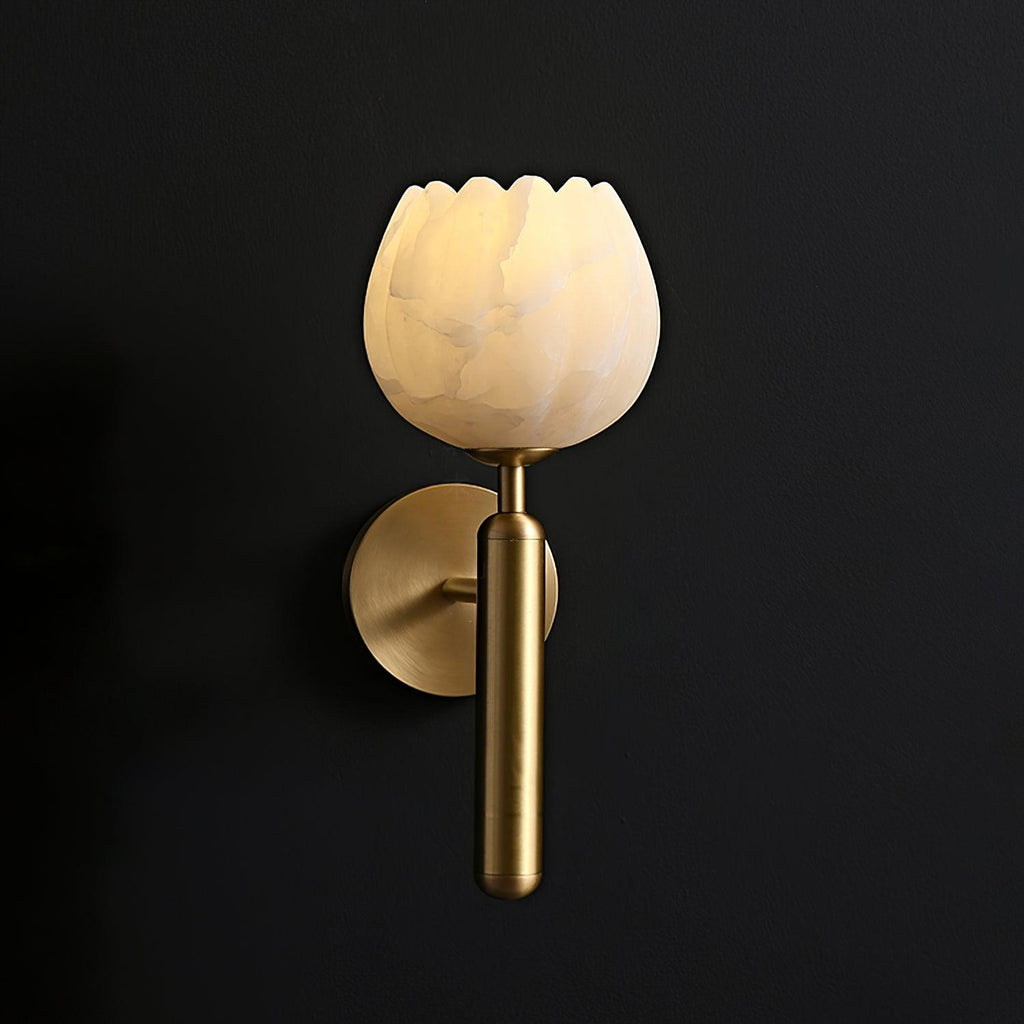 Mian Alabaster Flower Wall Sconce – wall sconce view 14