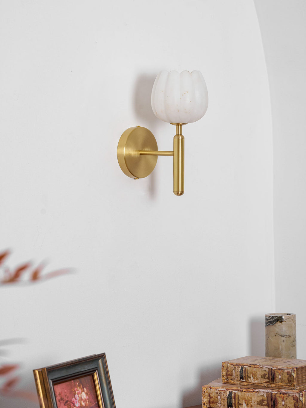 Mian Alabaster Flower Wall Sconce – wall sconce view 32