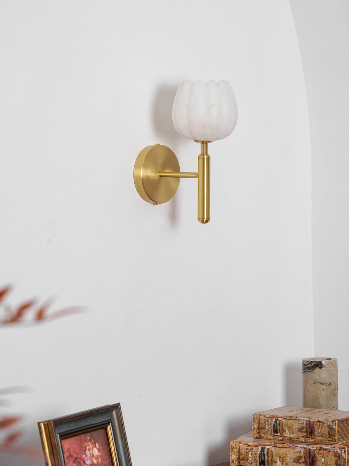 Mian Alabaster Flower Wall Sconce – wall sconce view 32