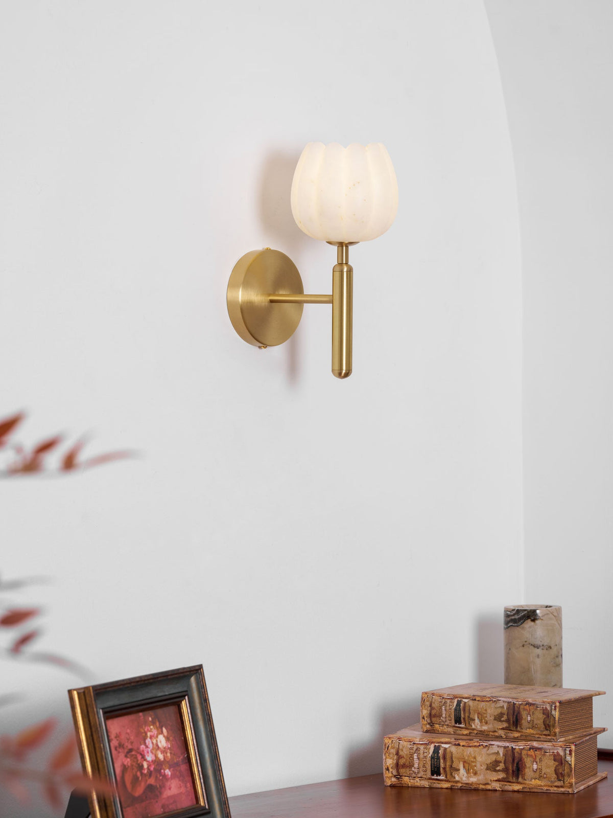 Mian Alabaster Flower Wall Sconce – wall sconce view 40