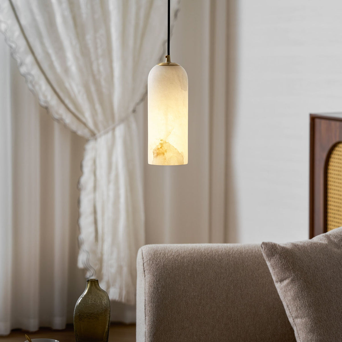 Monty alabaster pendant light, single or 2, 3 and 5 light cluster - view 2