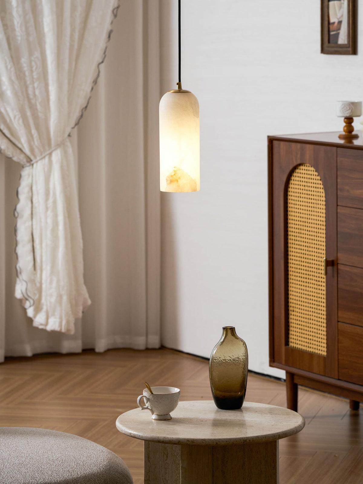 Monty alabaster pendant light, single or 2, 3 and 5 light cluster - view 4