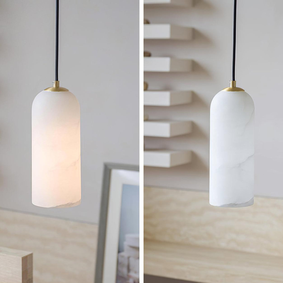Monty alabaster pendant light, single or 2, 3 and 5 light cluster - view 10