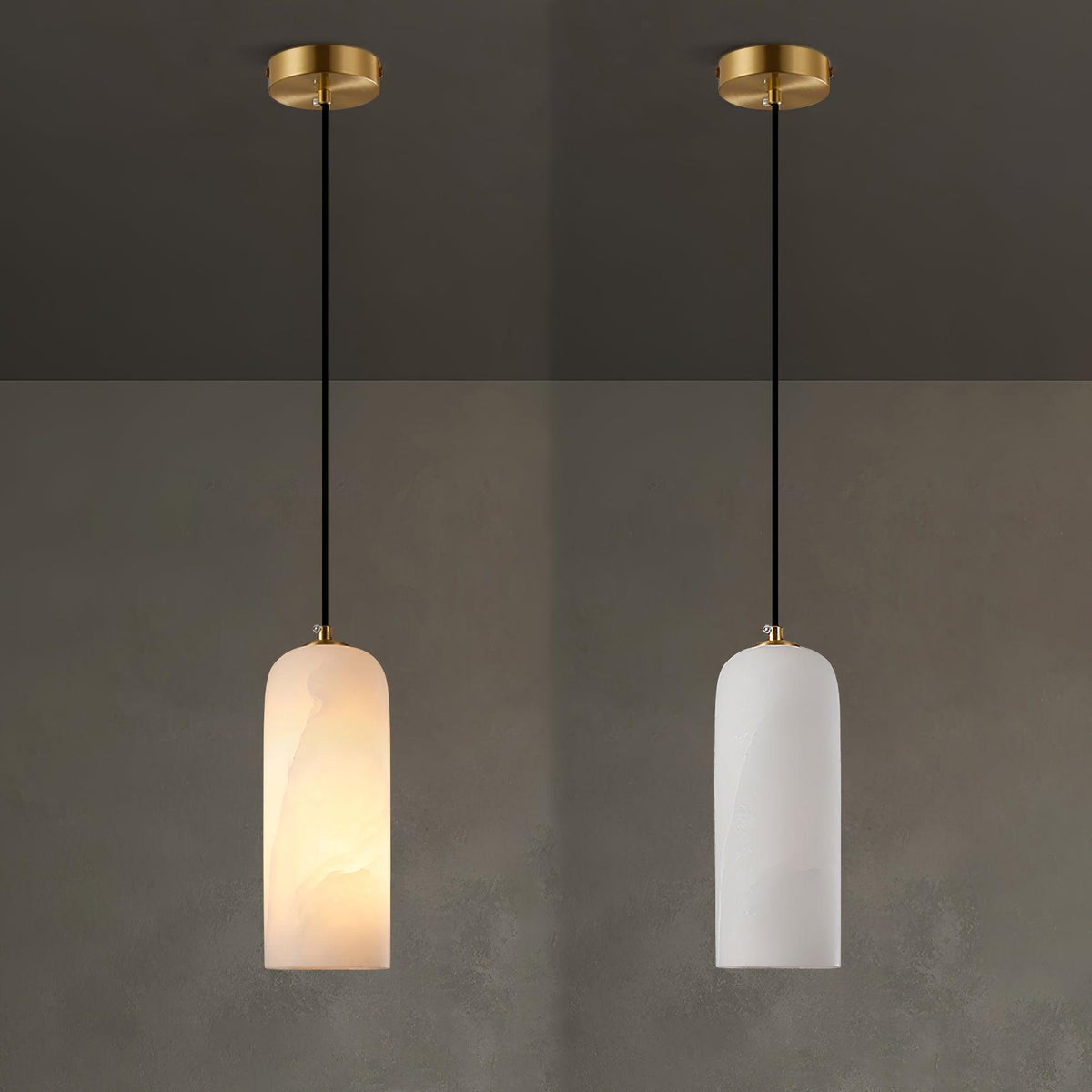 Monty alabaster pendant light, single or 2, 3 and 5 light cluster - view 12