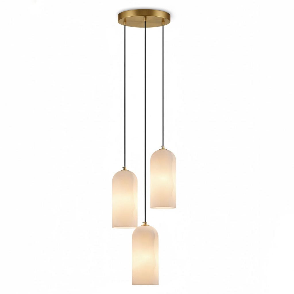 Monty alabaster pendant light, single or 2, 3 and 5 light cluster - view 18