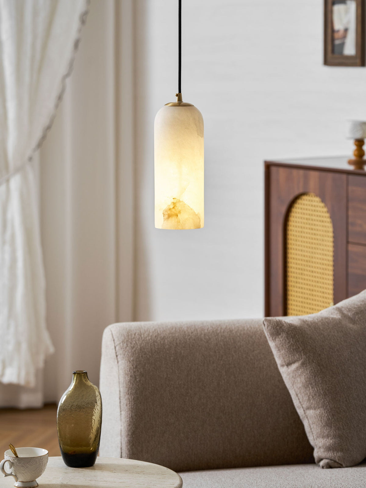 Monty alabaster pendant light, single or 2, 3 and 5 light cluster - view 21