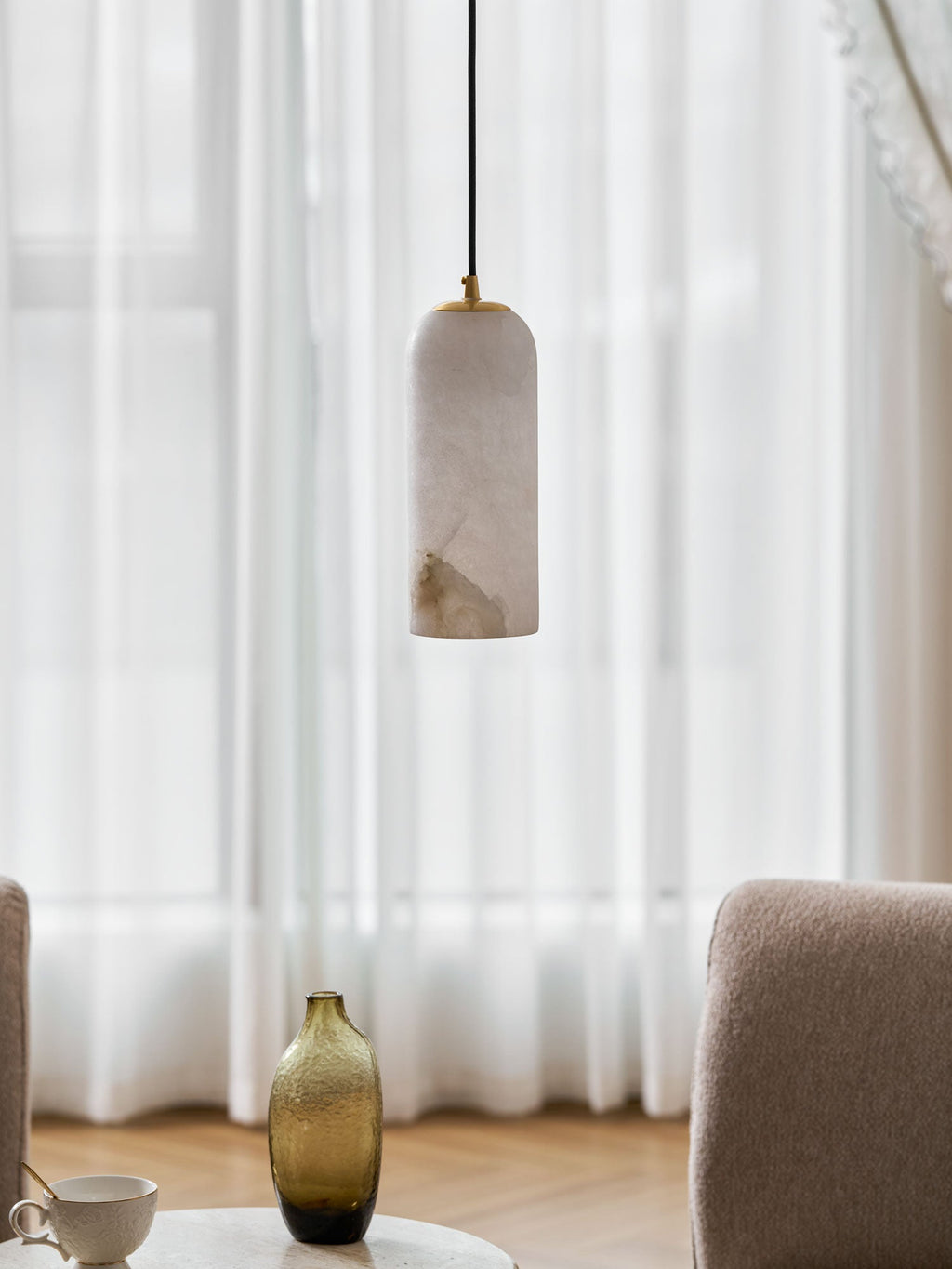 Monty alabaster pendant light, single or 2, 3 and 5 light cluster - view 22