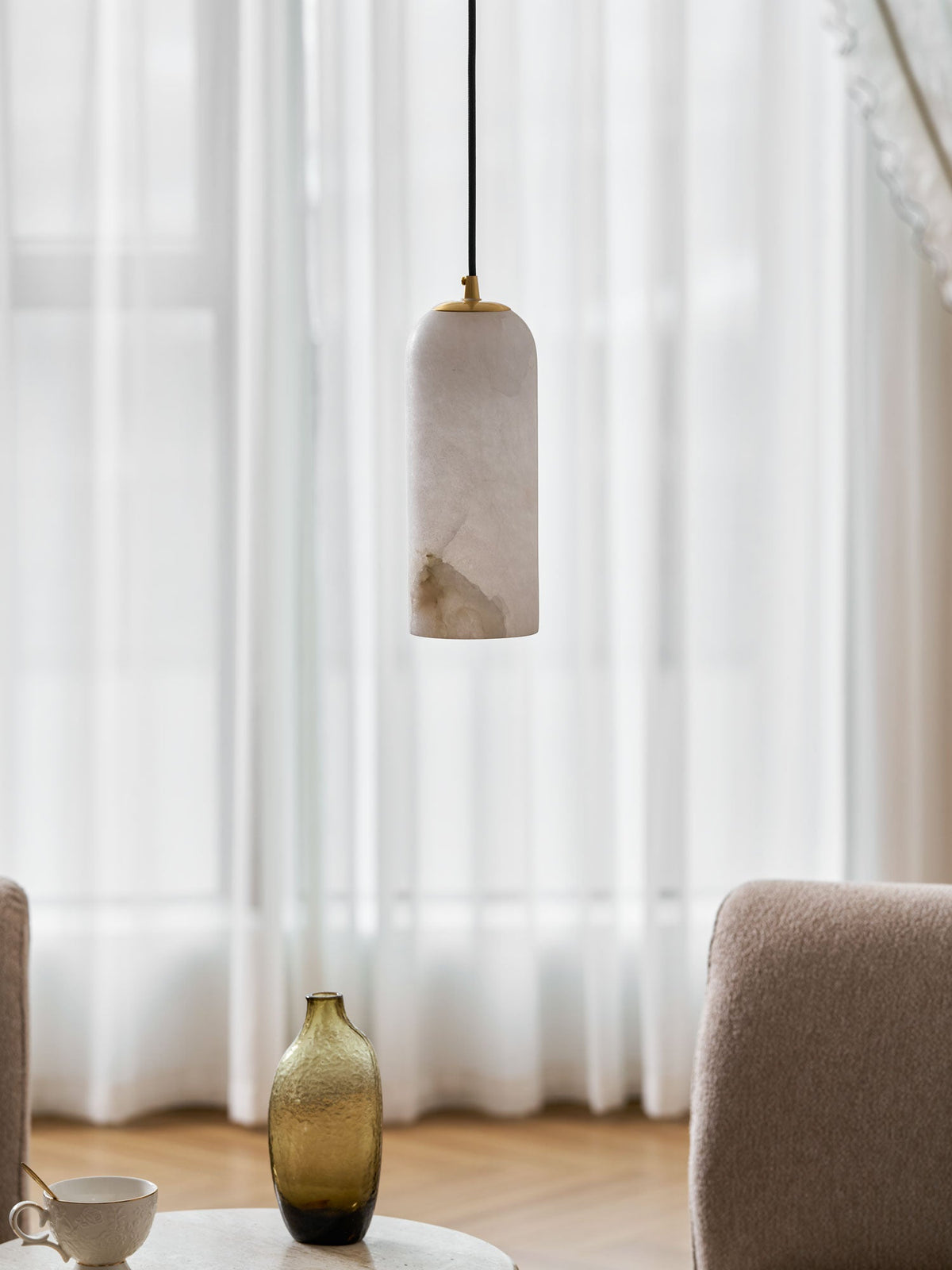 Monty alabaster pendant light, single or 2, 3 and 5 light cluster - view 22