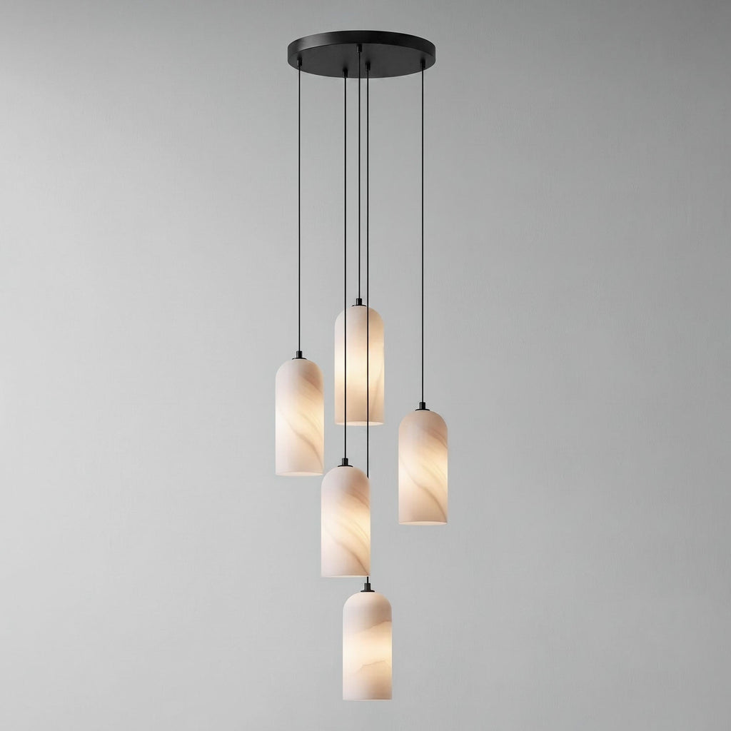 Monty alabaster pendant light, single or 2, 3 and 5 light cluster - view 29