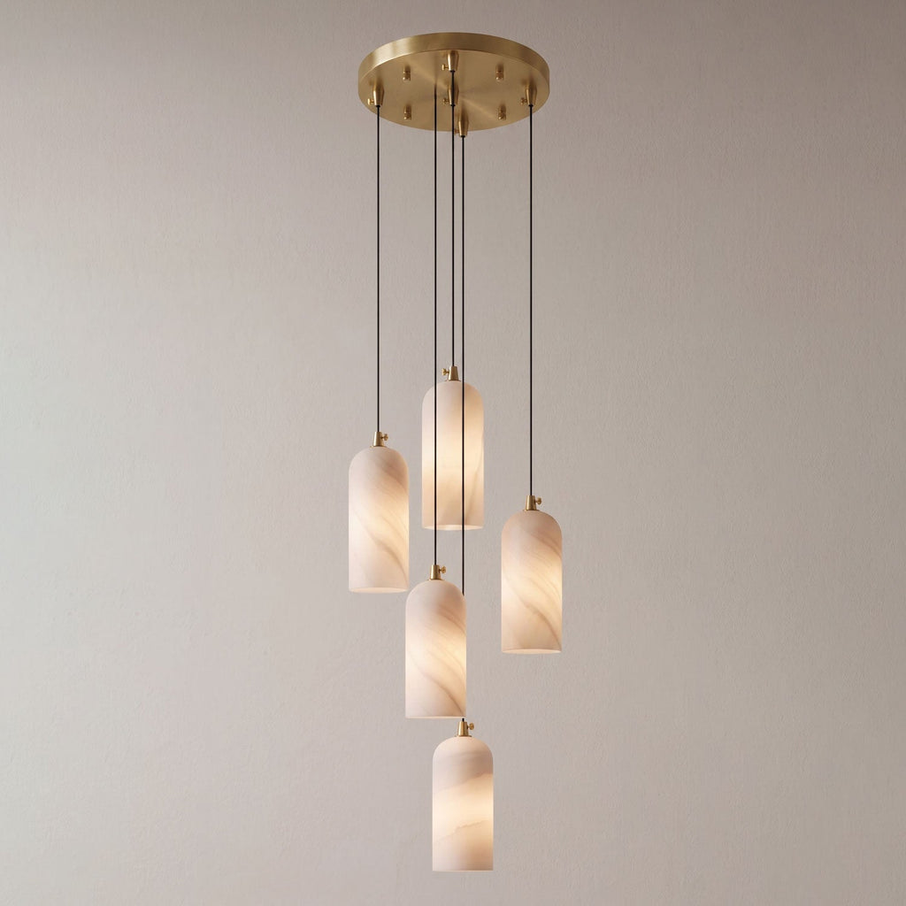 Monty alabaster pendant light, single or 2, 3 and 5 light cluster - view 33