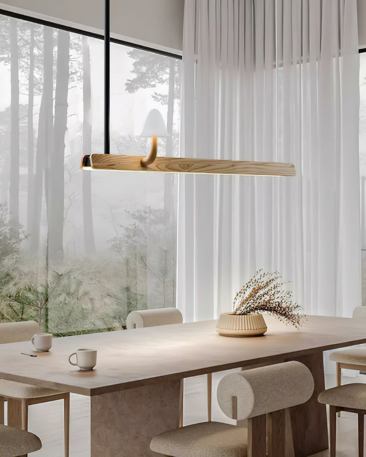 Mushroom Beam Wood LED Chandelier - product view 2