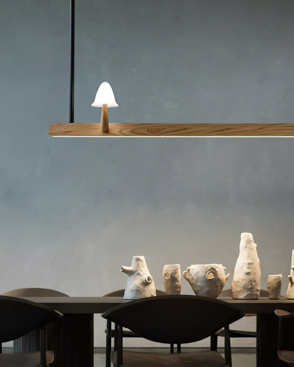 Mushroom Beam Wood LED Chandelier - product view 3
