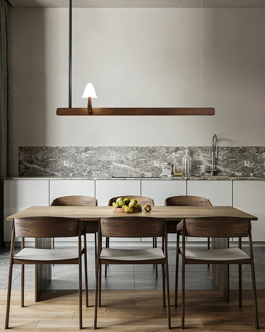 Mushroom Beam Wood LED Chandelier - product view 5