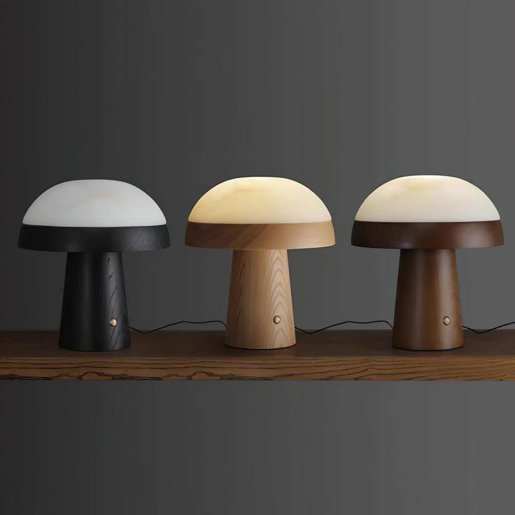 Mushroom Cloud Alabaster Table Lamp — product and interior detail 2