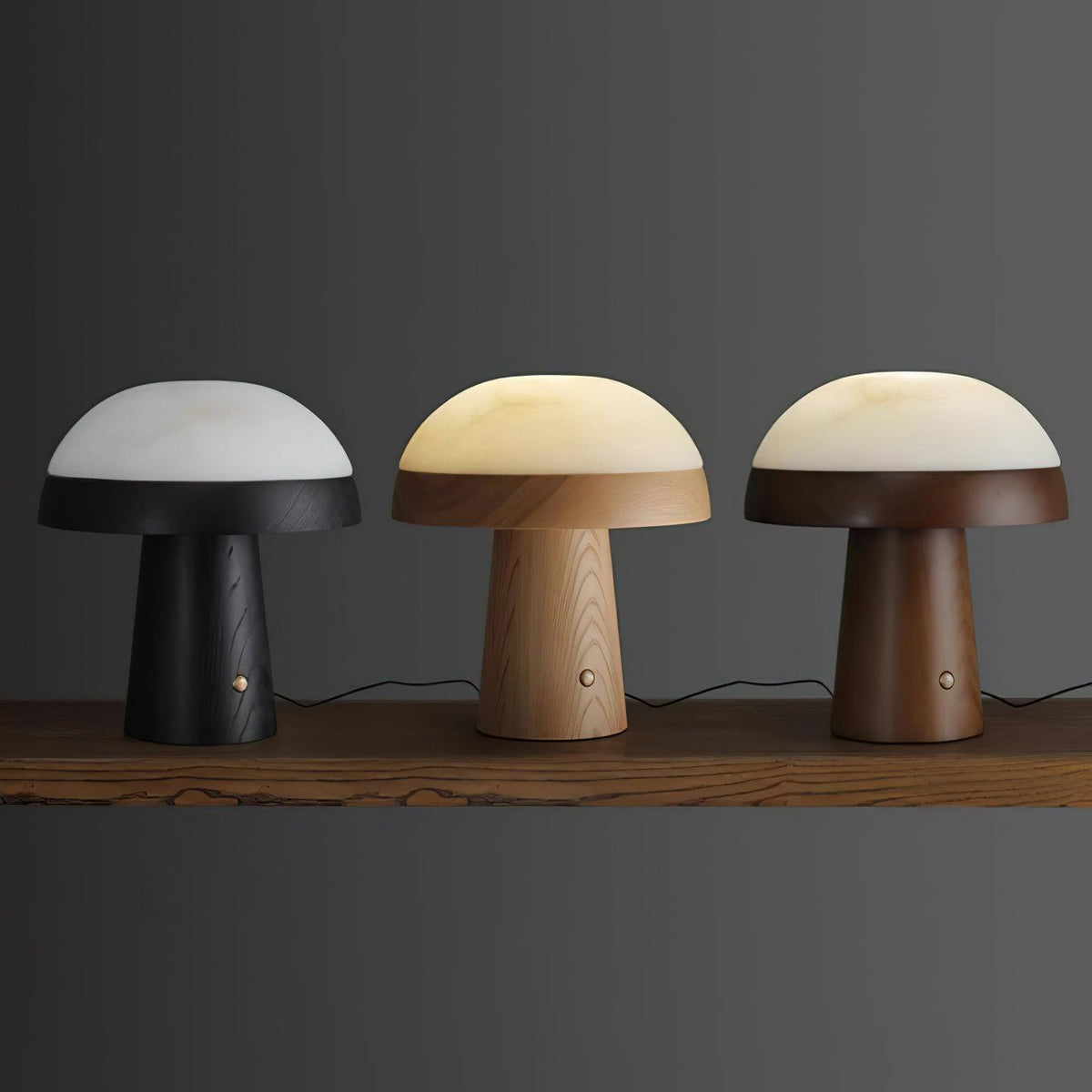 Mushroom Cloud Alabaster Table Lamp — product and interior detail 2