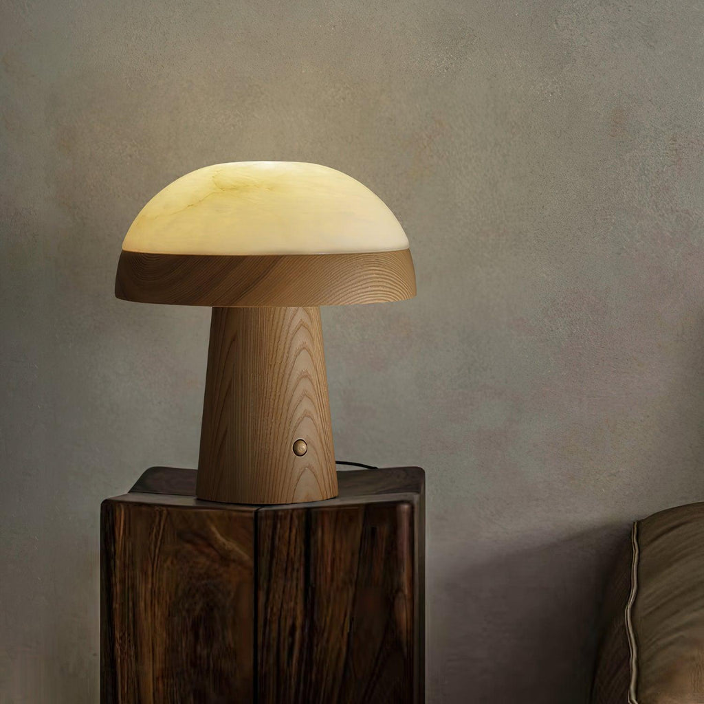 Mushroom Cloud Alabaster Table Lamp — product and interior detail 3