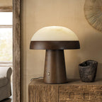 Mushroom Cloud Alabaster Table Lamp — product and interior detail 4