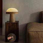 Mushroom Cloud Alabaster Table Lamp — product and interior detail 5
