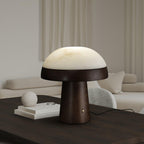Mushroom Cloud Alabaster Table Lamp — product and interior detail 6