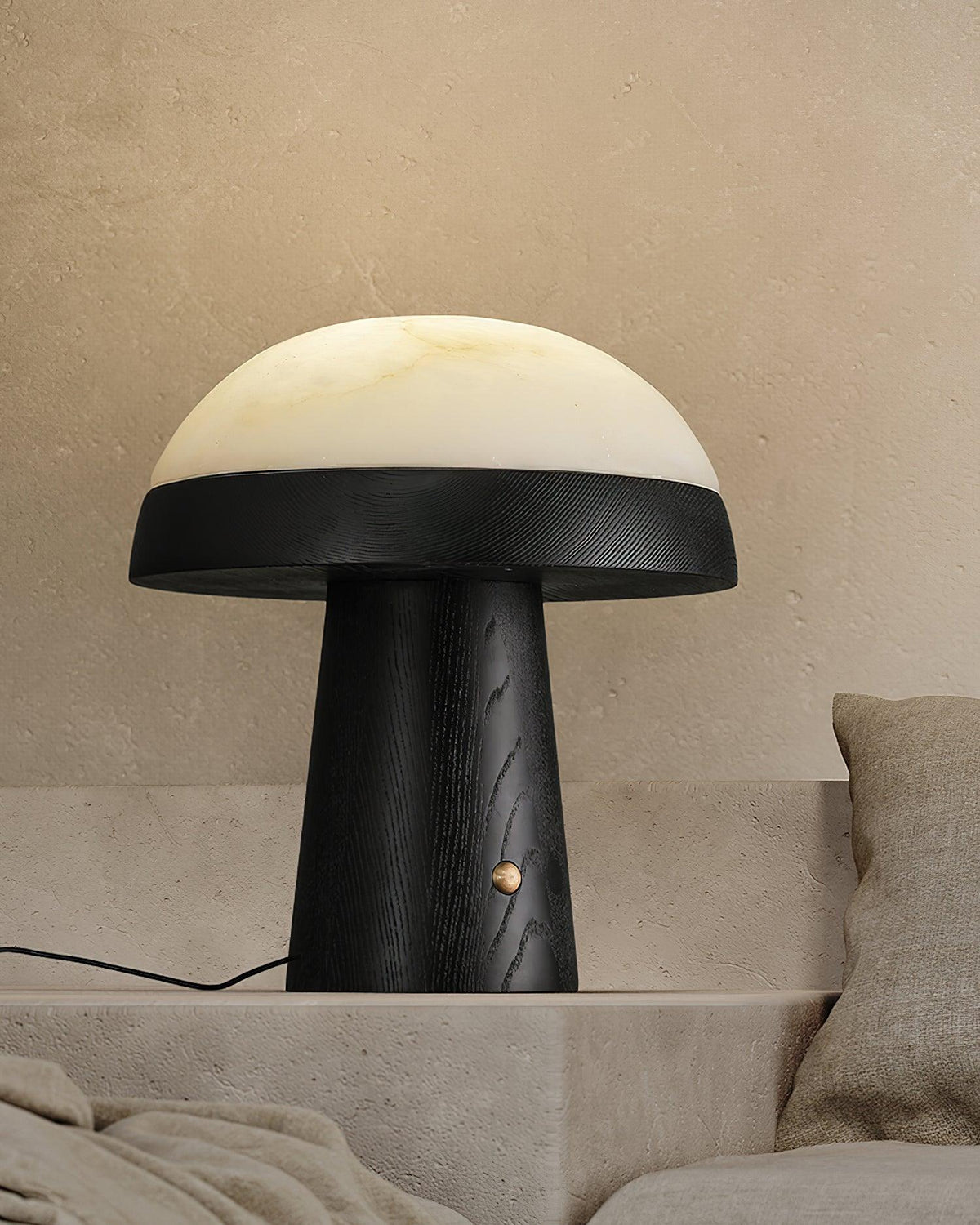 Mushroom Cloud Alabaster Table Lamp — product and interior detail 13