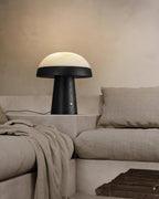 Mushroom Cloud Alabaster Table Lamp — product and interior detail 16
