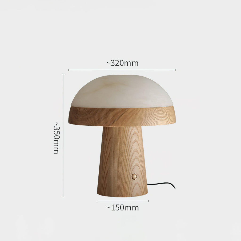 Mushroom Cloud Alabaster Table Lamp — product and interior detail 22