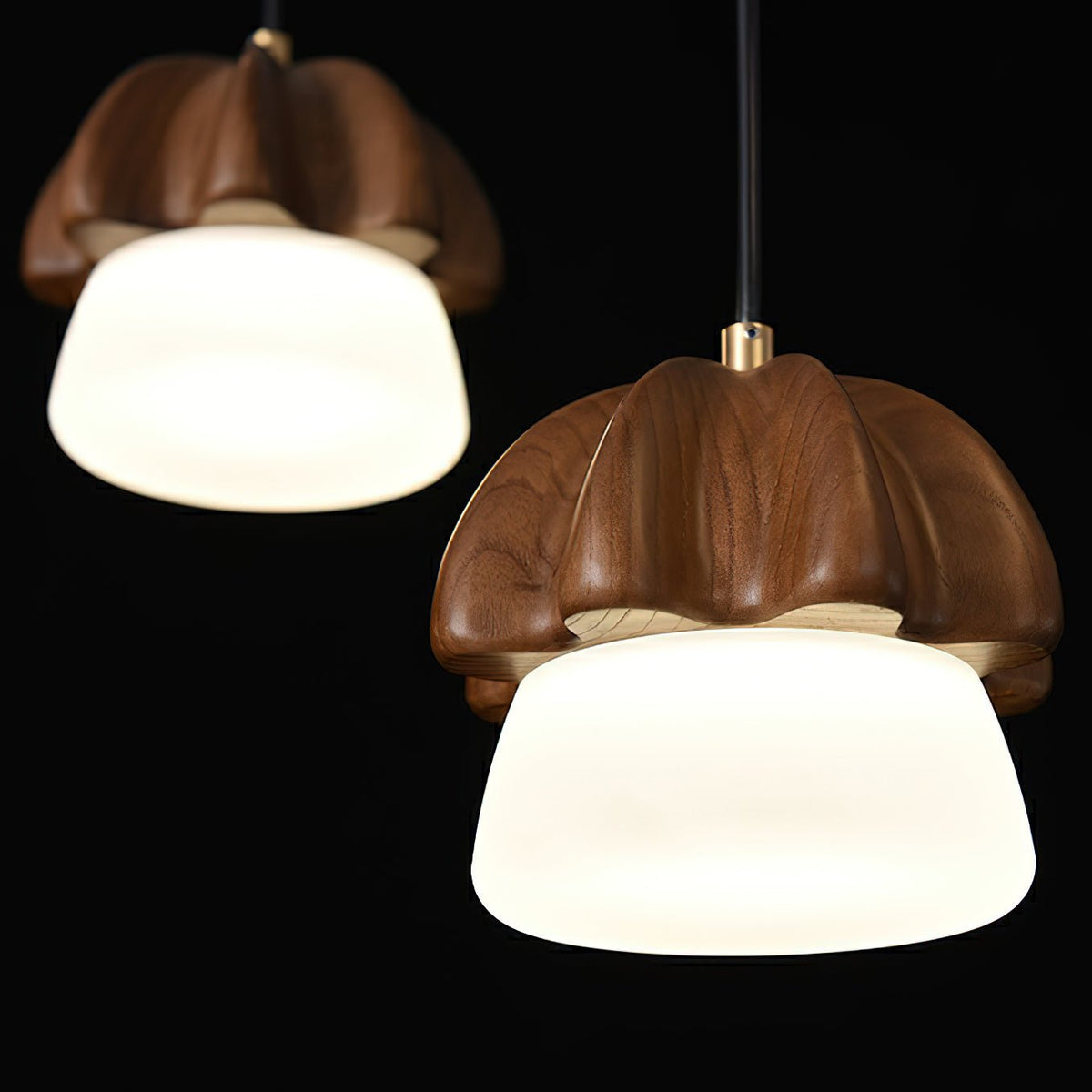 Mushroom Wood LED Cluster Chandelier - product view 3