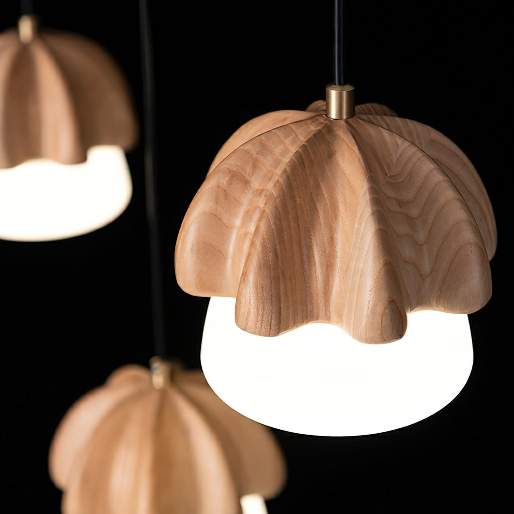 Mushroom Wood LED Cluster Chandelier - product view 5
