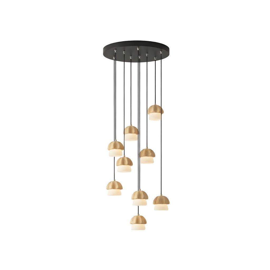 Mushroom Wood LED Cluster Chandelier - product view 34