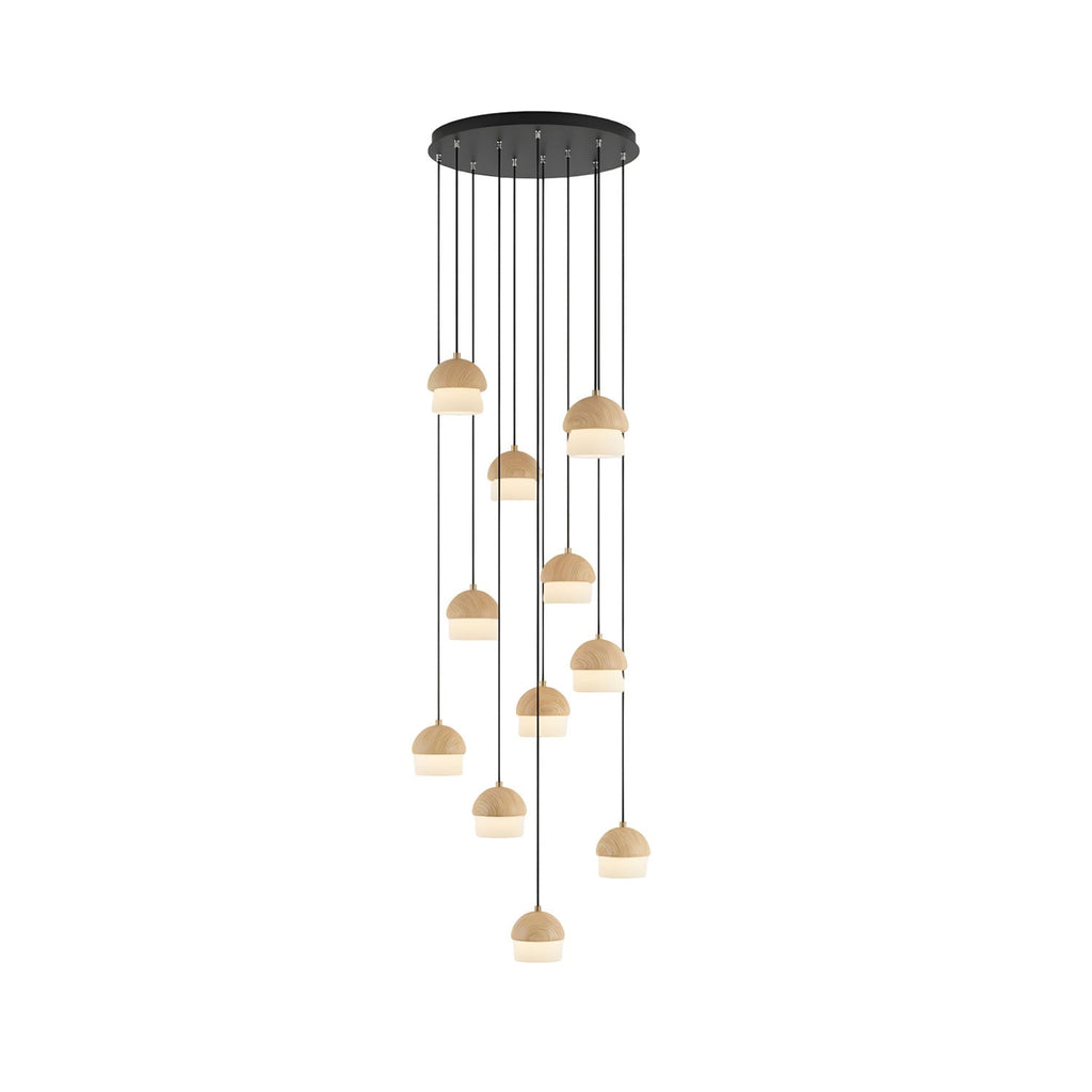 Mushroom Wood LED Cluster Chandelier - product view 36
