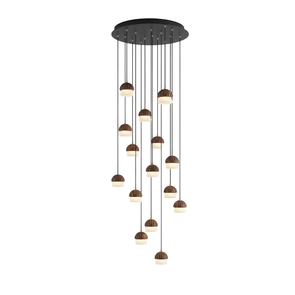 Mushroom Wood LED Cluster Chandelier - product view 37