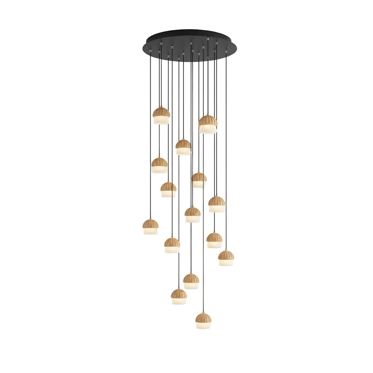 Mushroom Wood LED Cluster Chandelier - product view 38