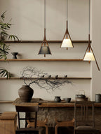 Nanzhi Wood-Frame Shade Pendant Light - product view 6