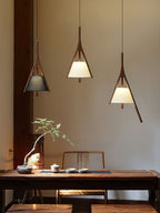 Nanzhi Wood-Frame Shade Pendant Light - product view 7