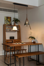 Nanzhi Wood-Frame Shade Pendant Light - product view 9