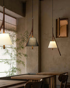 Nanzhi Wood-Frame Shade Pendant Light - product view 10