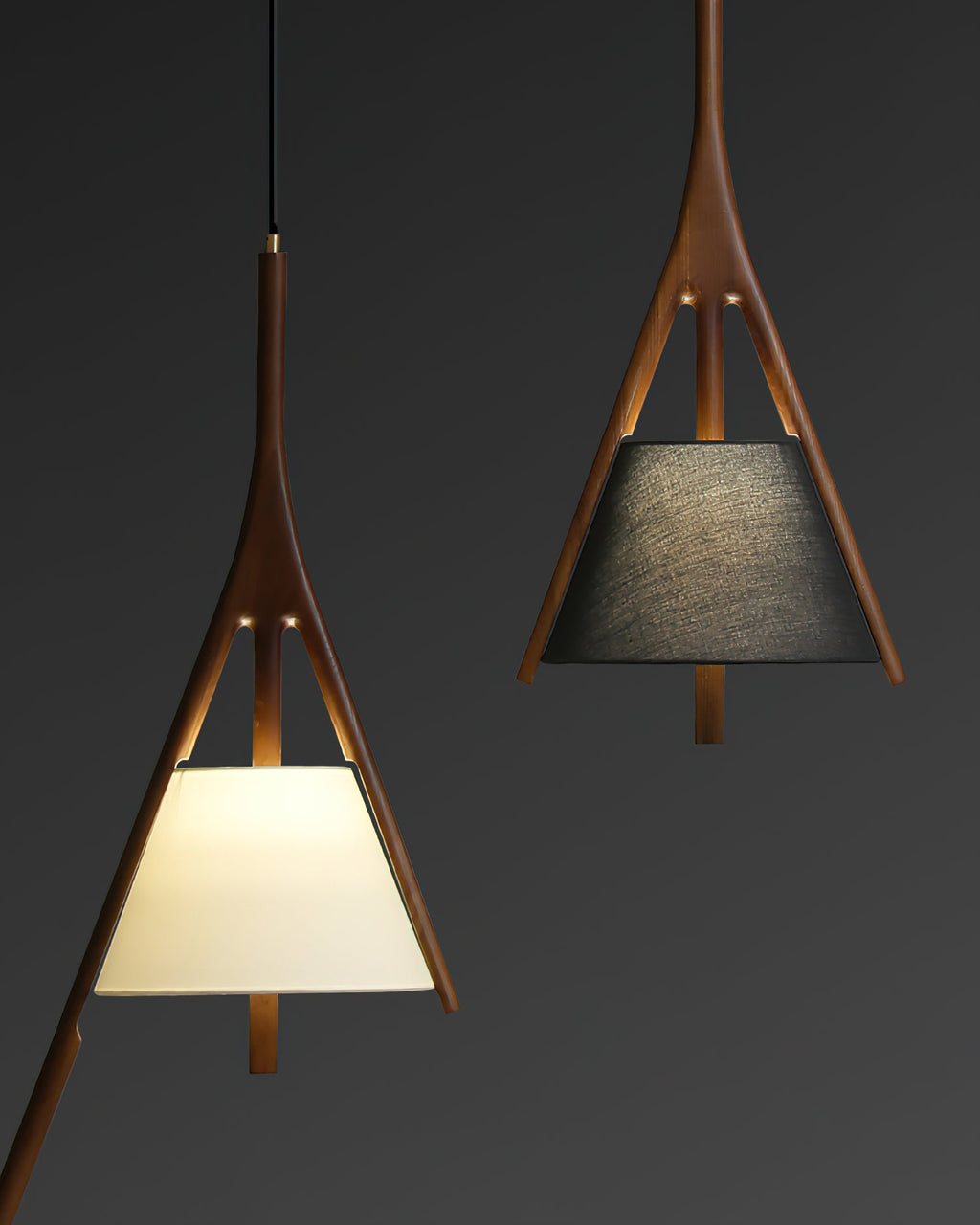 Nanzhi Wood-Frame Shade Pendant Light - product view 14