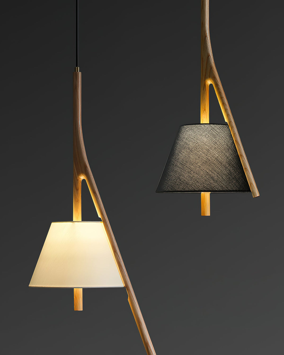 Nanzhi Wood-Frame Shade Pendant Light - product view 15