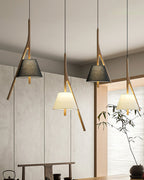 Nanzhi Wood-Frame Shade Pendant Light - product view 22