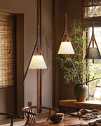 Nanzhi Wood-Frame Shade Pendant Light - product view 27
