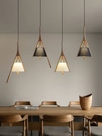 Nanzhi Wood-Frame Shade Pendant Light - product view 44