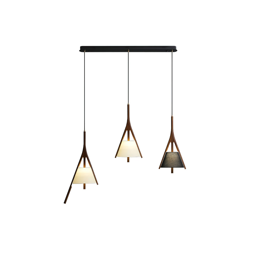 Nanzhi Wood-Frame Shade Pendant Light - product view 45