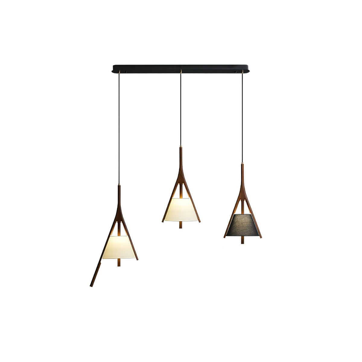 Nanzhi Wood-Frame Shade Pendant Light - product view 45