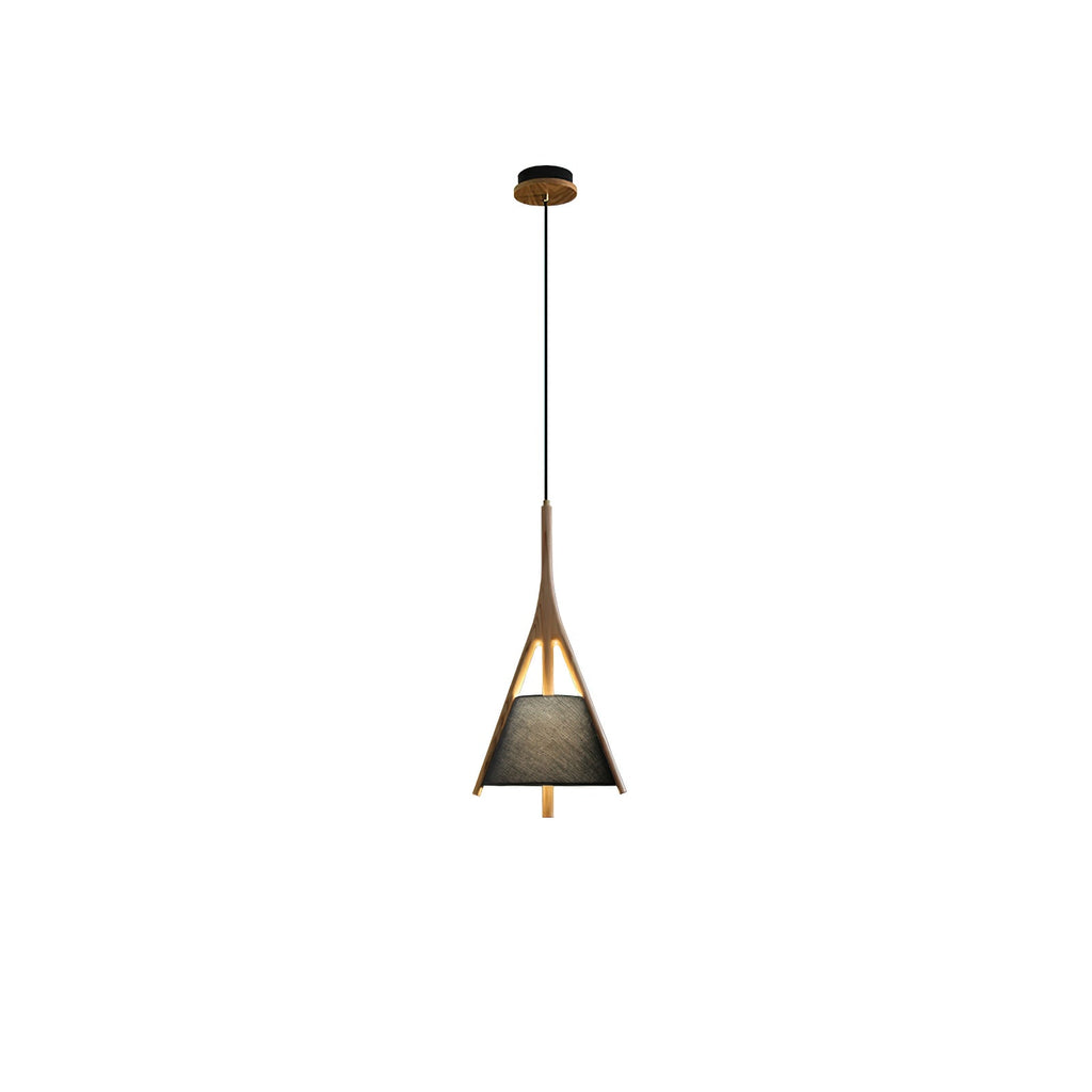 Nanzhi Wood-Frame Shade Pendant Light - product view 49