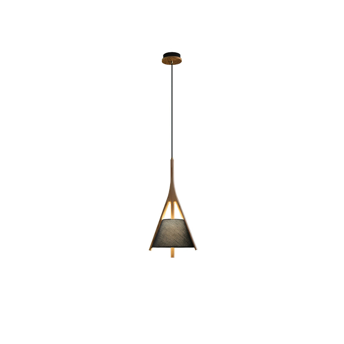 Nanzhi Wood-Frame Shade Pendant Light - product view 49
