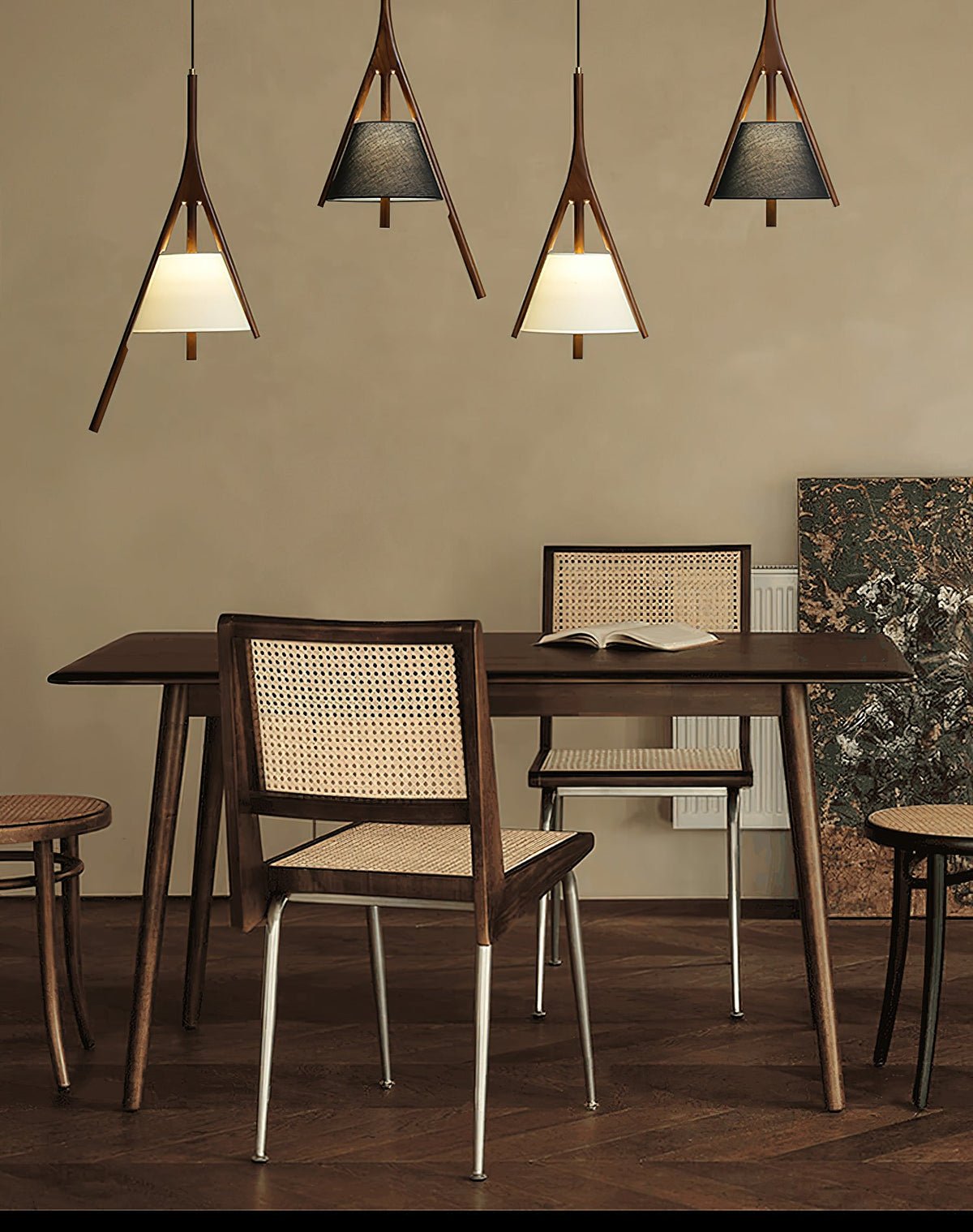 Nanzhi Wood-Frame Shade Pendant Light - product view 53